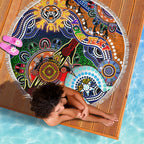 Personalised Tigers NAIDOC Week 2024 Beach Blanket Australia Aboriginal Dot Painting