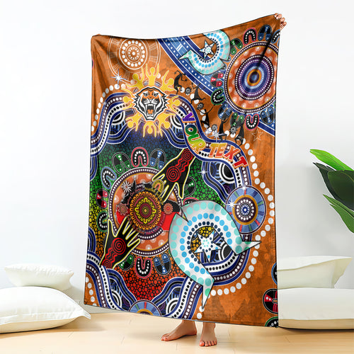 Personalised Tigers NAIDOC Week 2024 Blanket Australia Aboriginal Dot Painting