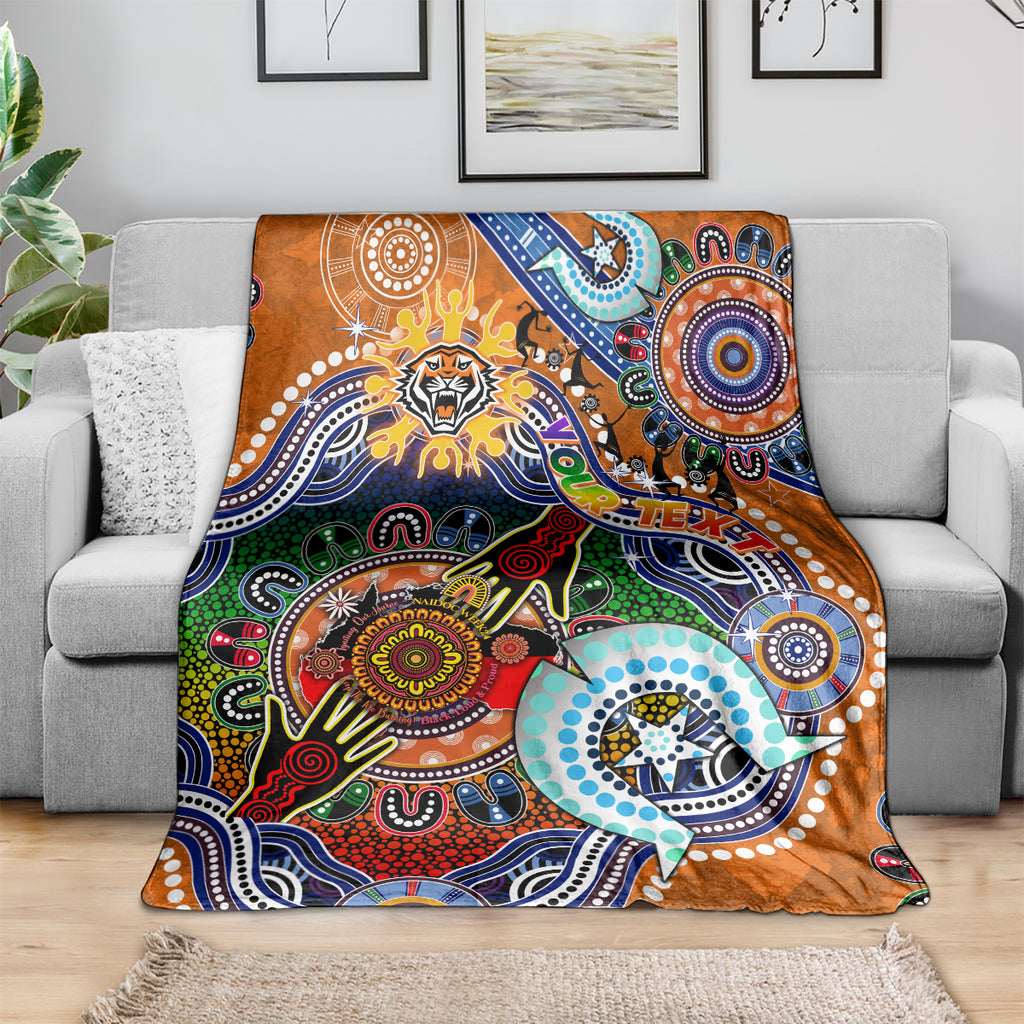 Personalised Tigers NAIDOC Week 2024 Blanket Australia Aboriginal Dot Painting
