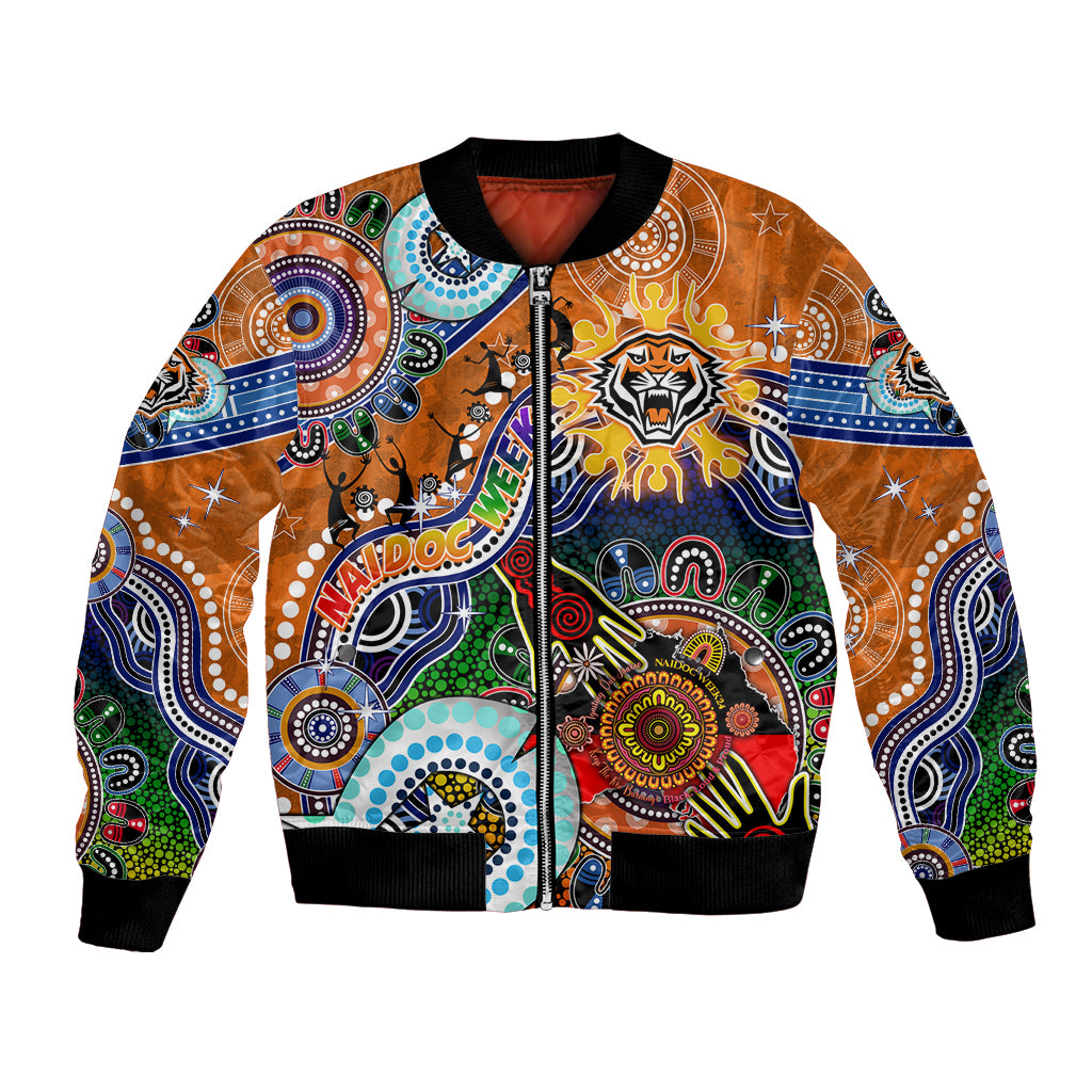 Personalised Tigers NAIDOC Week 2024 Bomber Jacket Australia Aboriginal Dot Painting