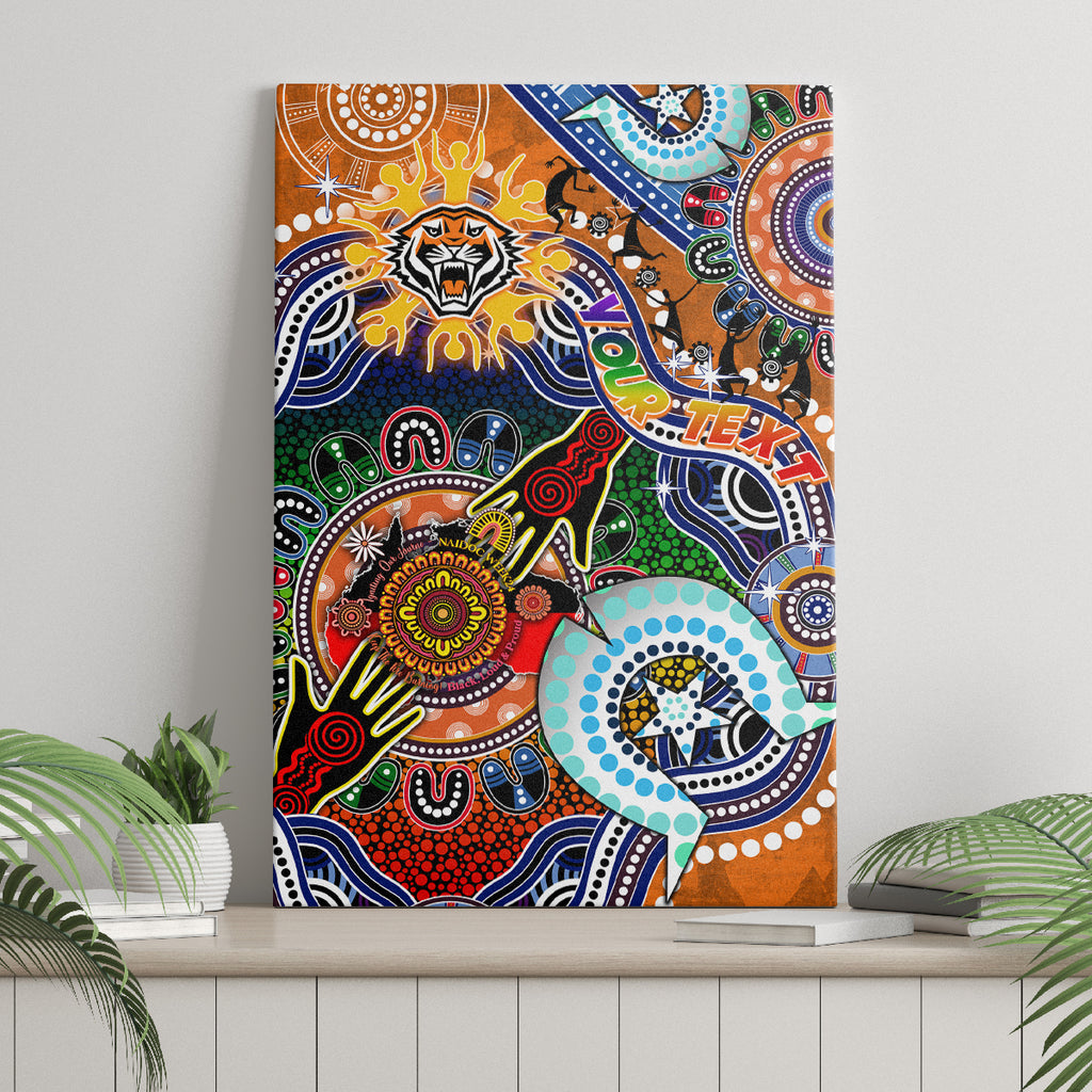 Personalised Tigers NAIDOC Week 2024 Canvas Wall Art Australia Aboriginal Dot Painting