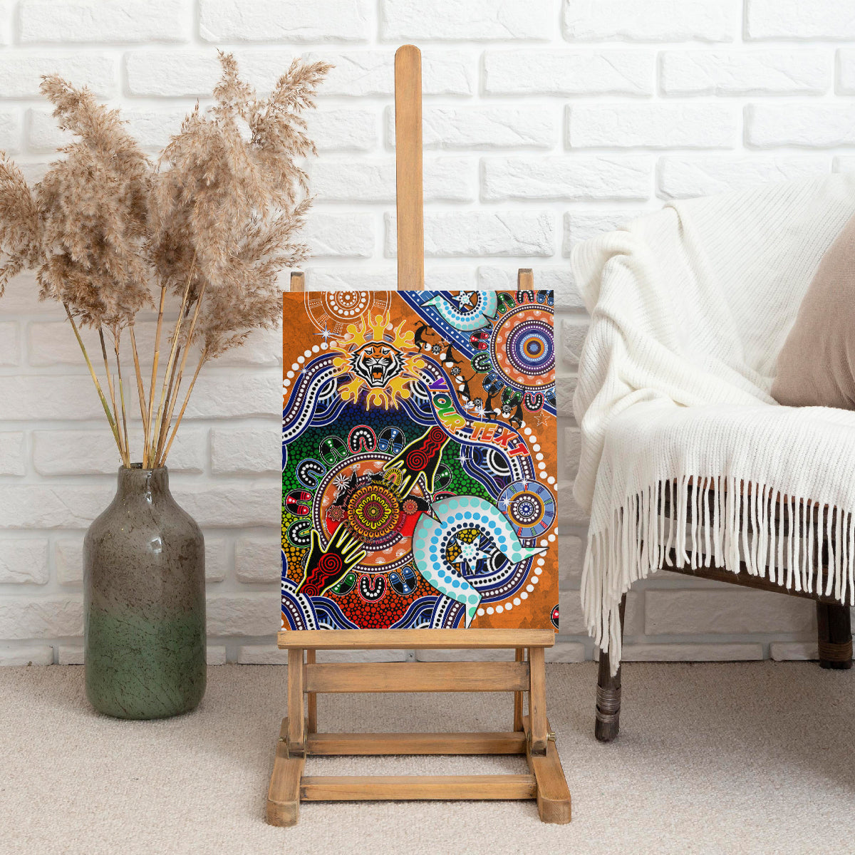 Personalised Tigers NAIDOC Week 2024 Canvas Wall Art Australia Aboriginal Dot Painting