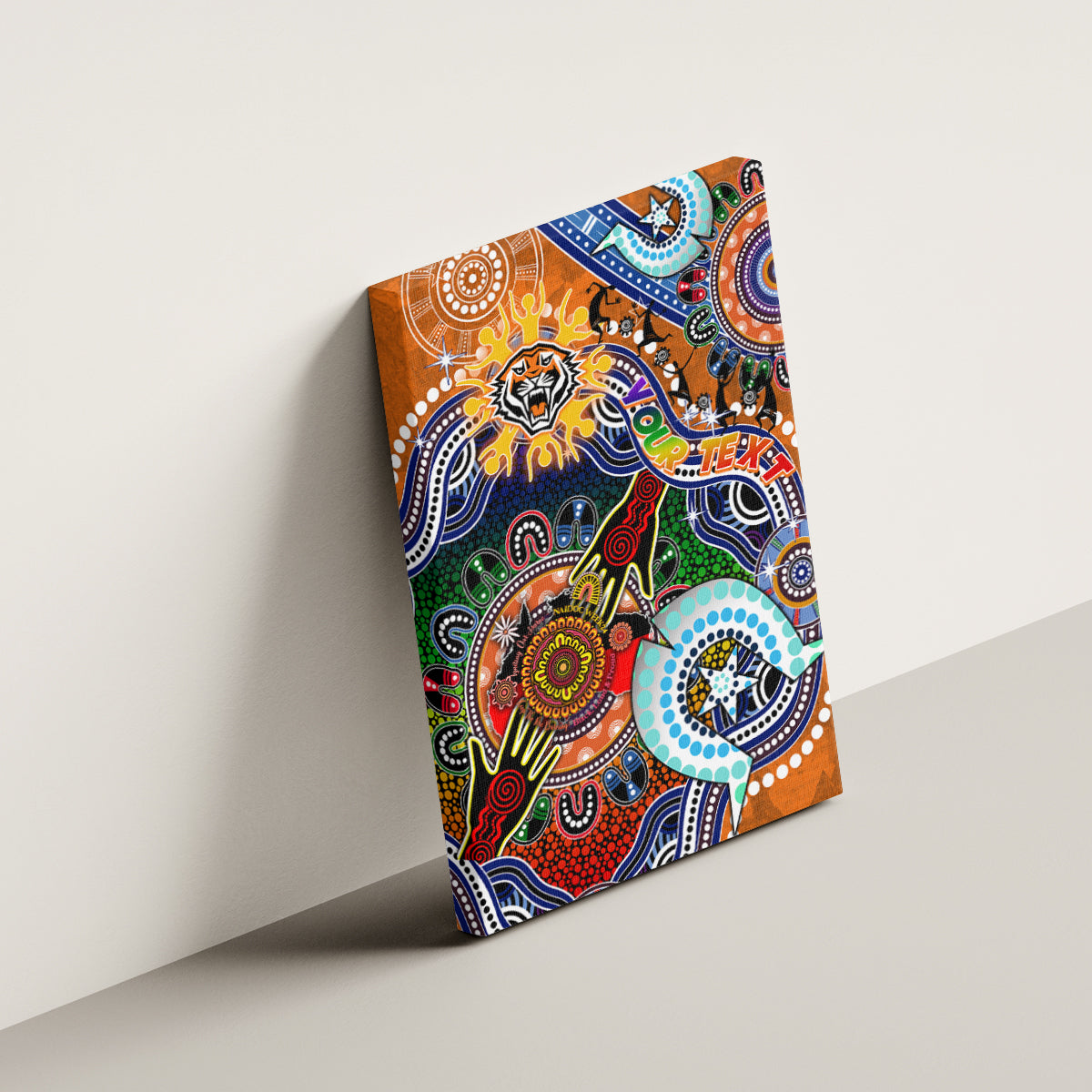 Personalised Tigers NAIDOC Week 2024 Canvas Wall Art Australia Aboriginal Dot Painting