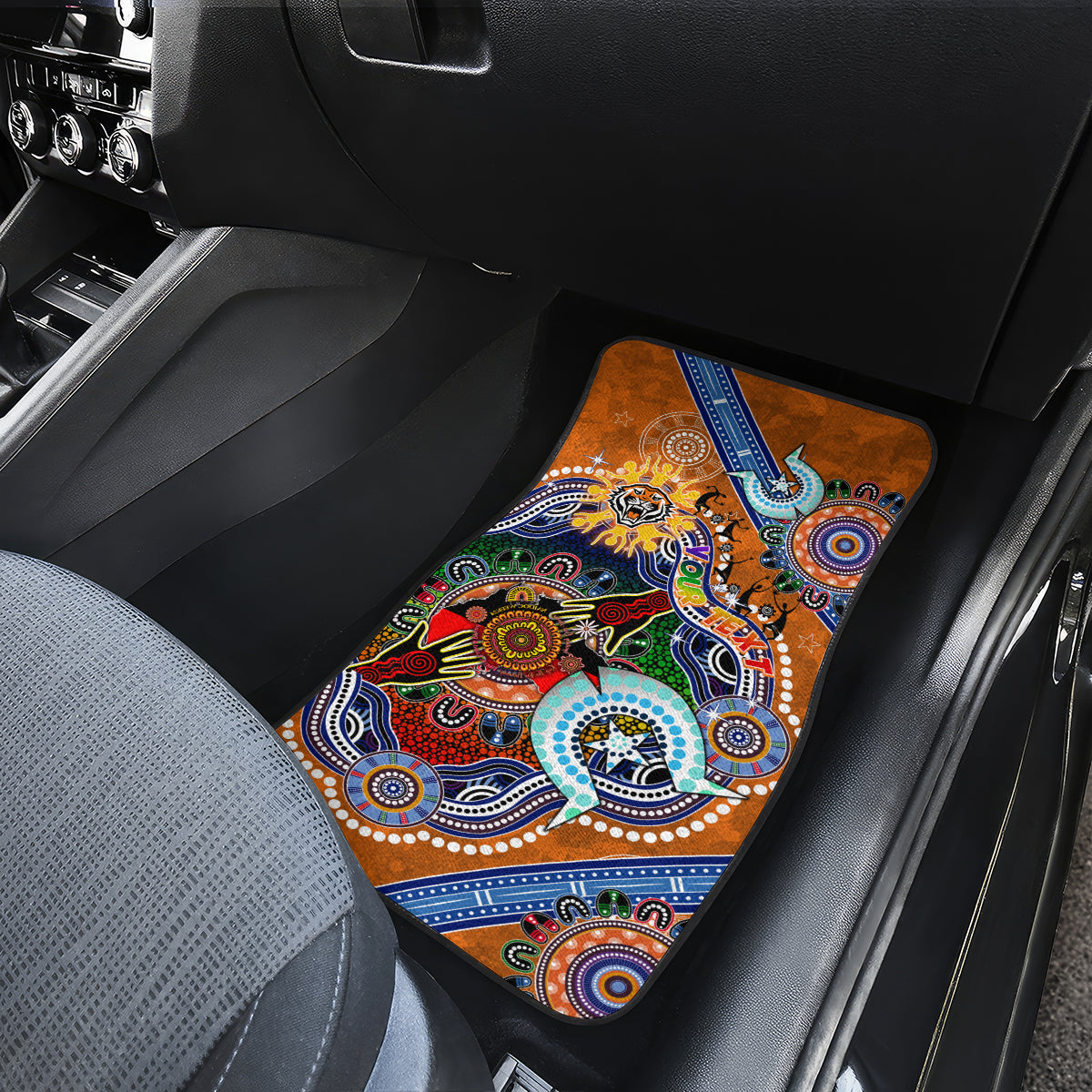 Personalised Tigers NAIDOC Week 2024 Car Mats Australia Aboriginal Dot Painting