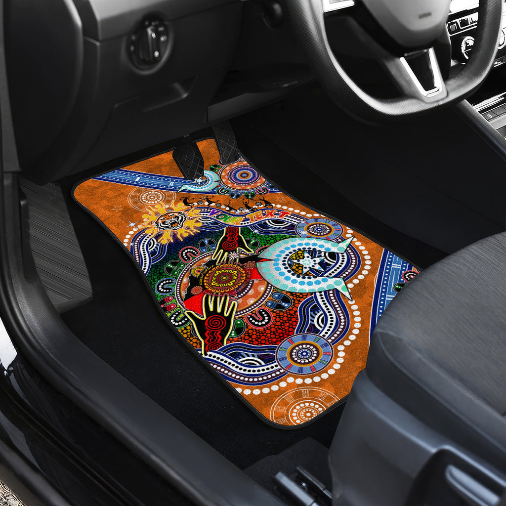 Personalised Tigers NAIDOC Week 2024 Car Mats Australia Aboriginal Dot Painting