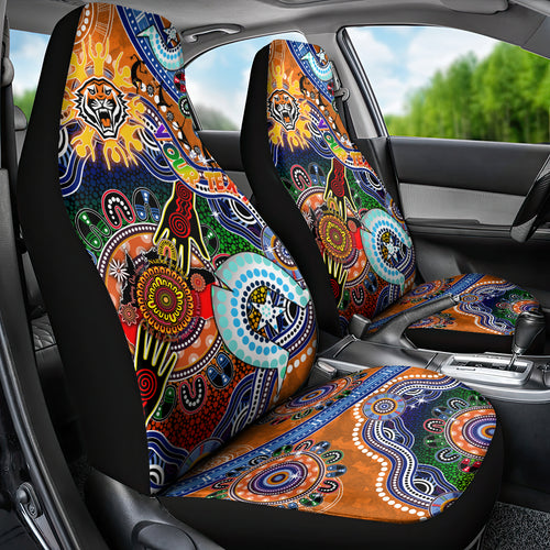Personalised Tigers NAIDOC Week 2024 Car Seat Cover Australia Aboriginal Dot Painting
