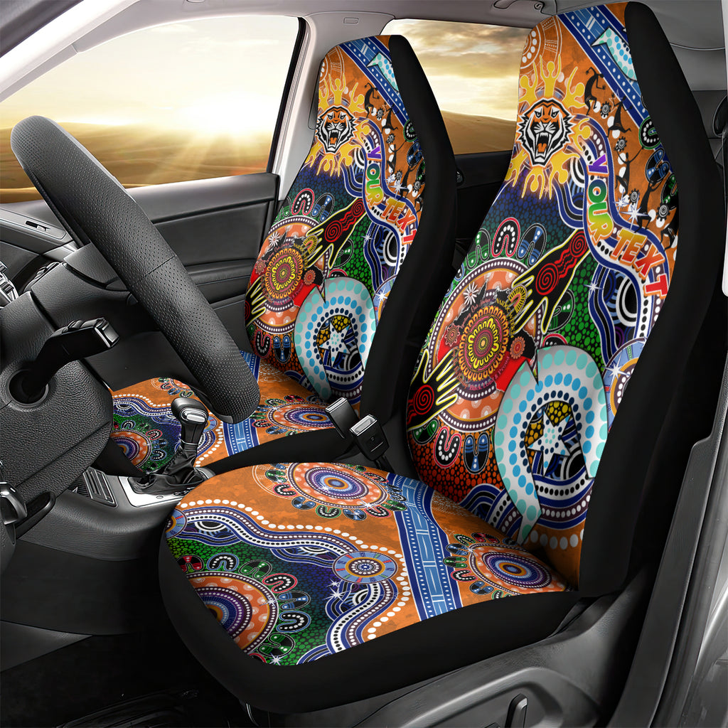 Personalised Tigers NAIDOC Week 2024 Car Seat Cover Australia Aboriginal Dot Painting