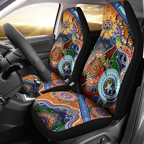 Personalised Tigers NAIDOC Week 2024 Car Seat Cover Australia Aboriginal Dot Painting