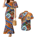 Personalised Tigers NAIDOC Week 2024 Couples Matching Mermaid Dress and Hawaiian Shirt Australia Aboriginal Dot Painting