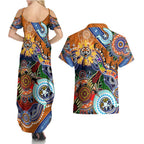 Personalised Tigers NAIDOC Week 2024 Couples Matching Summer Maxi Dress and Hawaiian Shirt Australia Aboriginal Dot Painting
