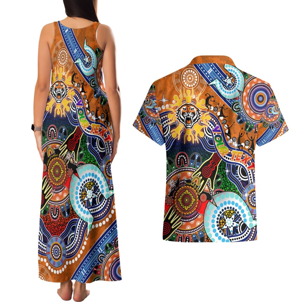 Personalised Tigers NAIDOC Week 2024 Couples Matching Tank Maxi Dress and Hawaiian Shirt Australia Aboriginal Dot Painting