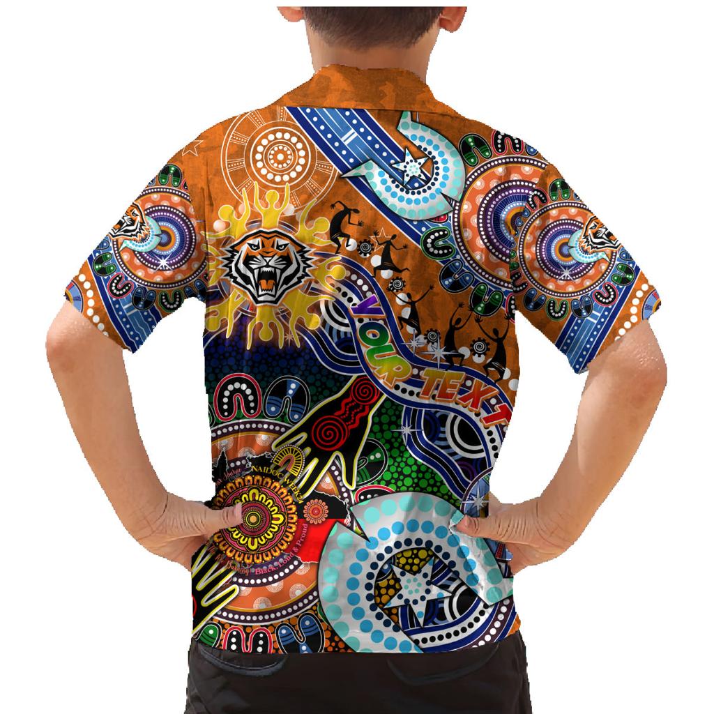 Personalised Tigers NAIDOC Week 2024 Family Matching Mermaid Dress and Hawaiian Shirt Australia Aboriginal Dot Painting