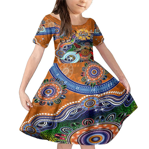Personalised Tigers NAIDOC Week 2024 Family Matching Mermaid Dress and Hawaiian Shirt Australia Aboriginal Dot Painting