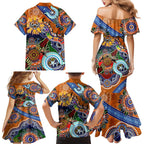 Personalised Tigers NAIDOC Week 2024 Family Matching Mermaid Dress and Hawaiian Shirt Australia Aboriginal Dot Painting