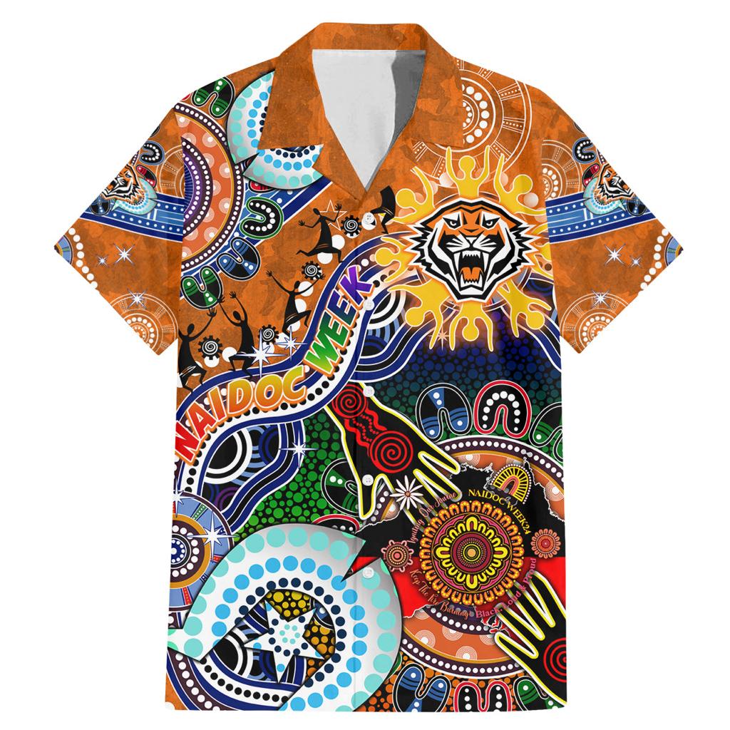 Personalised Tigers NAIDOC Week 2024 Family Matching Mermaid Dress and Hawaiian Shirt Australia Aboriginal Dot Painting