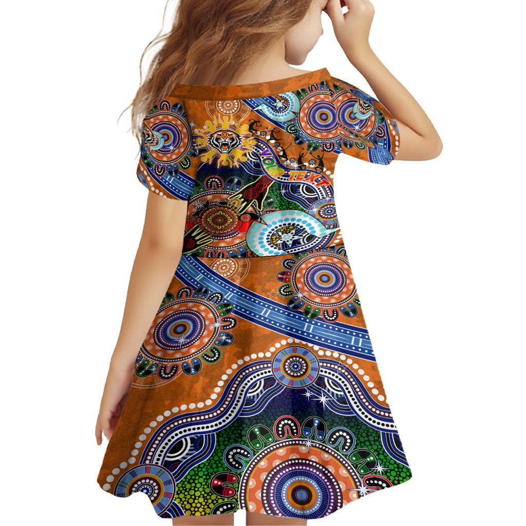 Personalised Tigers NAIDOC Week 2024 Family Matching Off Shoulder Maxi Dress and Hawaiian Shirt Australia Aboriginal Dot Painting