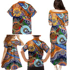 Personalised Tigers NAIDOC Week 2024 Family Matching Puletasi and Hawaiian Shirt Australia Aboriginal Dot Painting