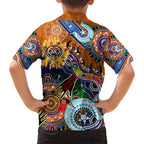 Personalised Tigers NAIDOC Week 2024 Family Matching Short Sleeve Bodycon Dress and Hawaiian Shirt Australia Aboriginal Dot Painting