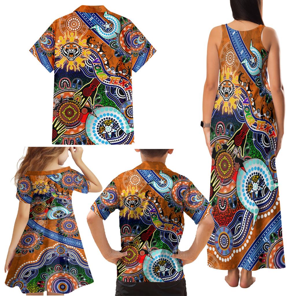 Personalised Tigers NAIDOC Week 2024 Family Matching Tank Maxi Dress and Hawaiian Shirt Australia Aboriginal Dot Painting