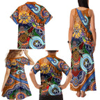 Personalised Tigers NAIDOC Week 2024 Family Matching Tank Maxi Dress and Hawaiian Shirt Australia Aboriginal Dot Painting
