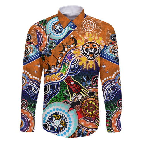 Personalised Tigers NAIDOC Week 2024 Family Matching Tank Maxi Dress and Hawaiian Shirt Australia Aboriginal Dot Painting