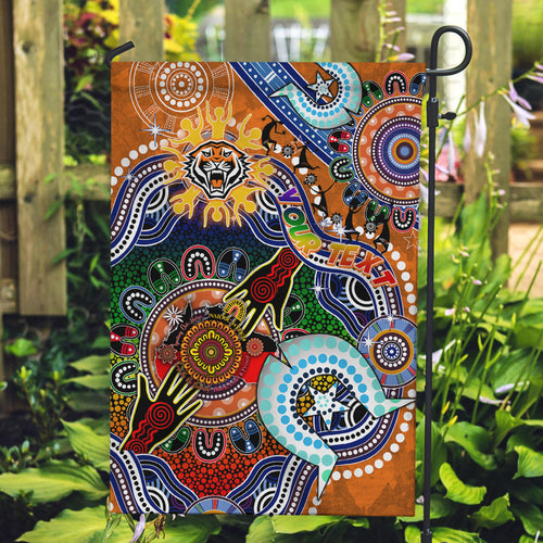 Personalised Tigers NAIDOC Week 2024 Garden Flag Australia Aboriginal Dot Painting