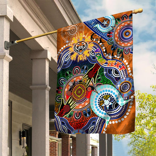 Personalised Tigers NAIDOC Week 2024 Garden Flag Australia Aboriginal Dot Painting