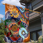 Personalised Tigers NAIDOC Week 2024 Garden Flag Australia Aboriginal Dot Painting