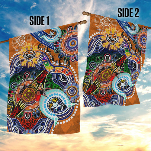 Personalised Tigers NAIDOC Week 2024 Garden Flag Australia Aboriginal Dot Painting