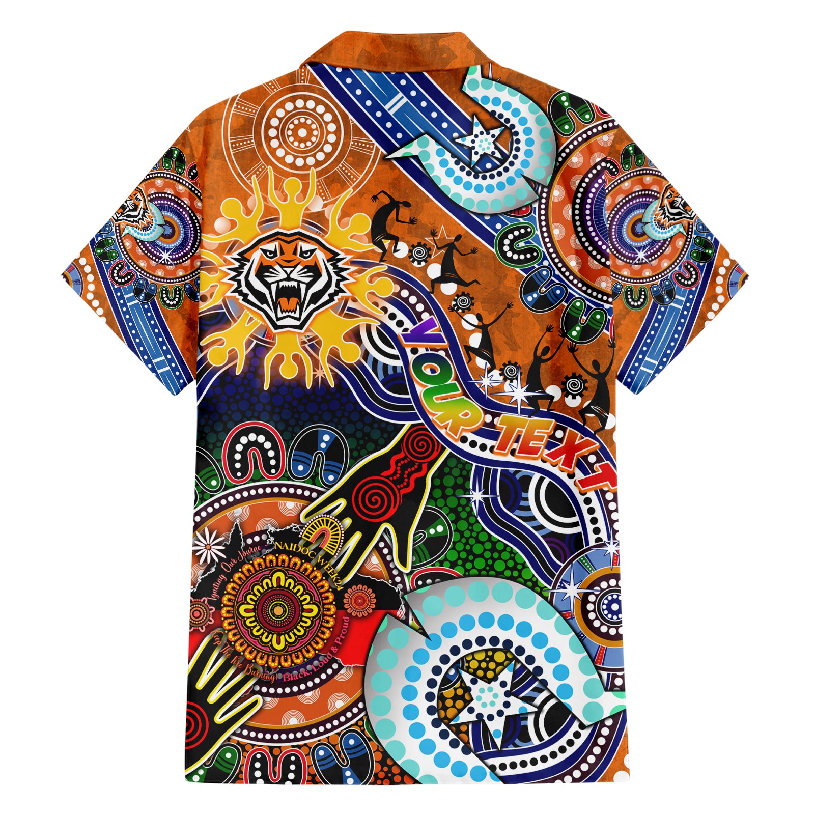Personalised Tigers NAIDOC Week 2024 Hawaiian Shirt Australia Aboriginal Dot Painting