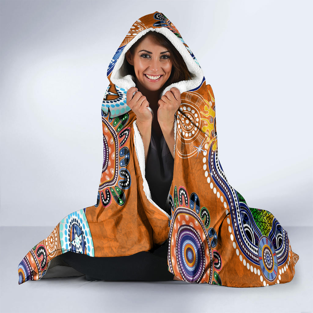 Personalised Tigers NAIDOC Week 2024 Hooded Blanket Australia Aboriginal Dot Painting
