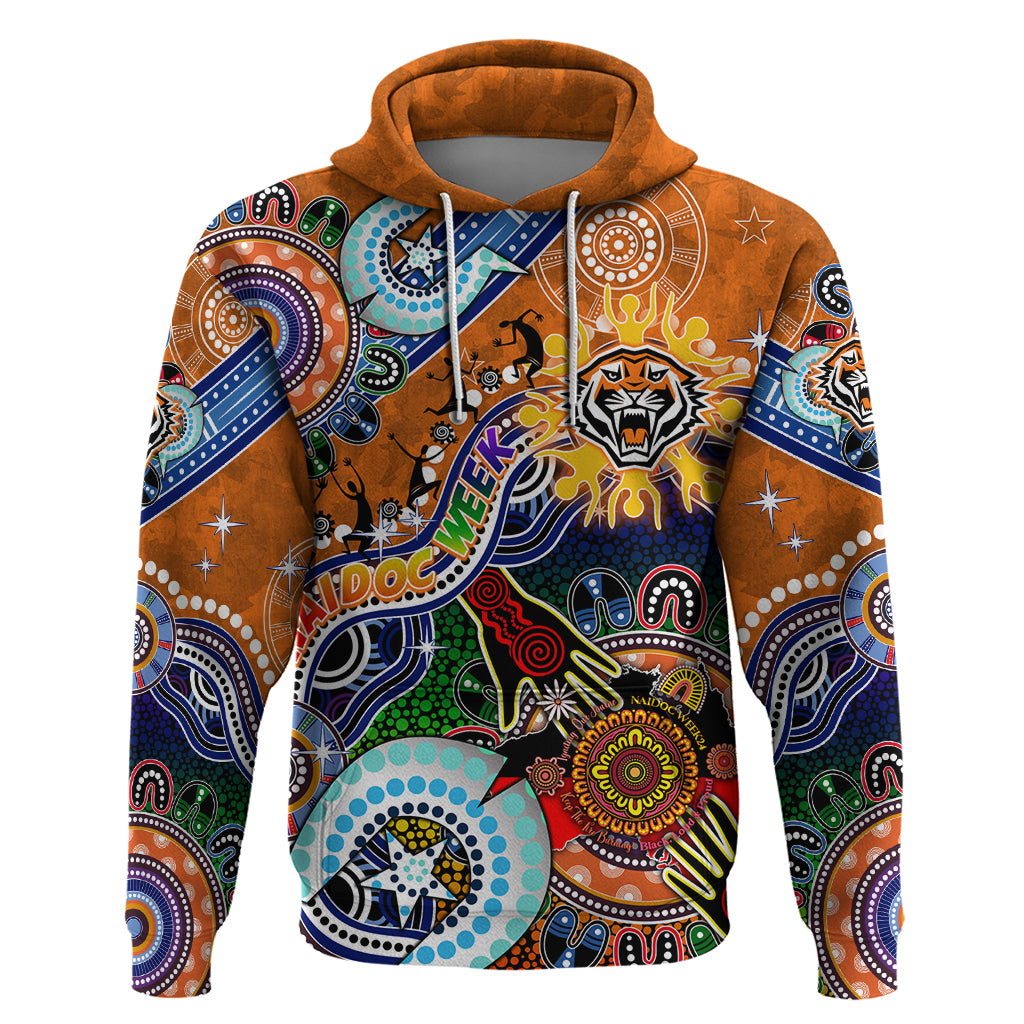 Personalised Tigers NAIDOC Week 2024 Hoodie Australia Aboriginal Dot Painting