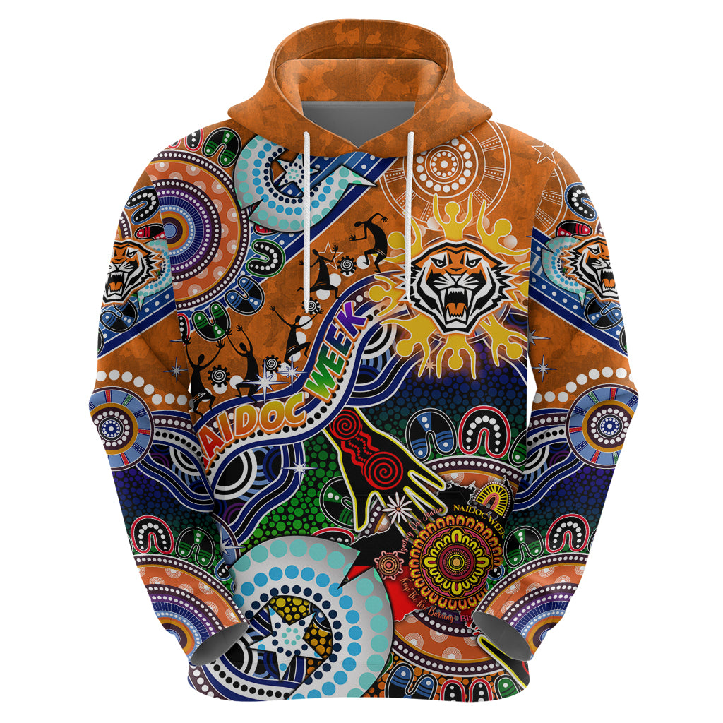 Personalised Tigers NAIDOC Week 2024 Hoodie Australia Aboriginal Dot Painting