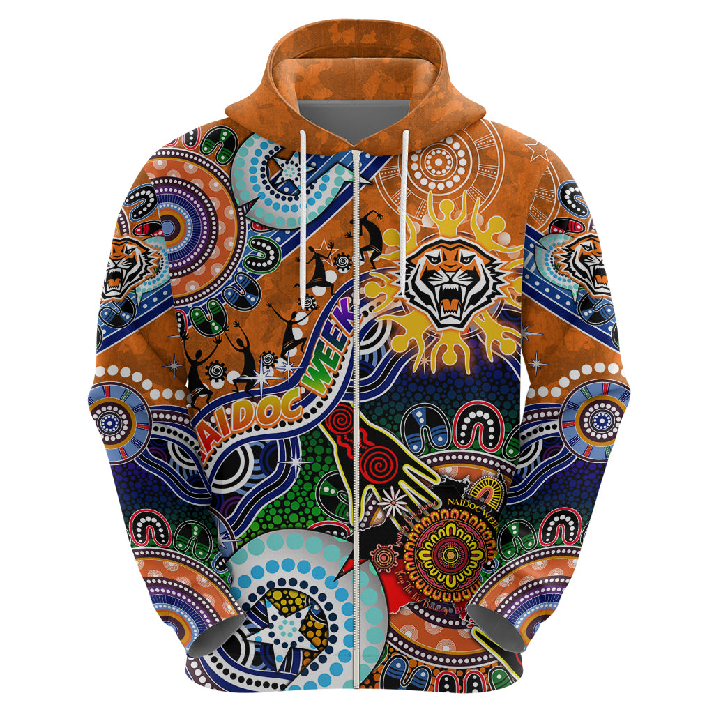 Personalised Tigers NAIDOC Week 2024 Hoodie Australia Aboriginal Dot Painting