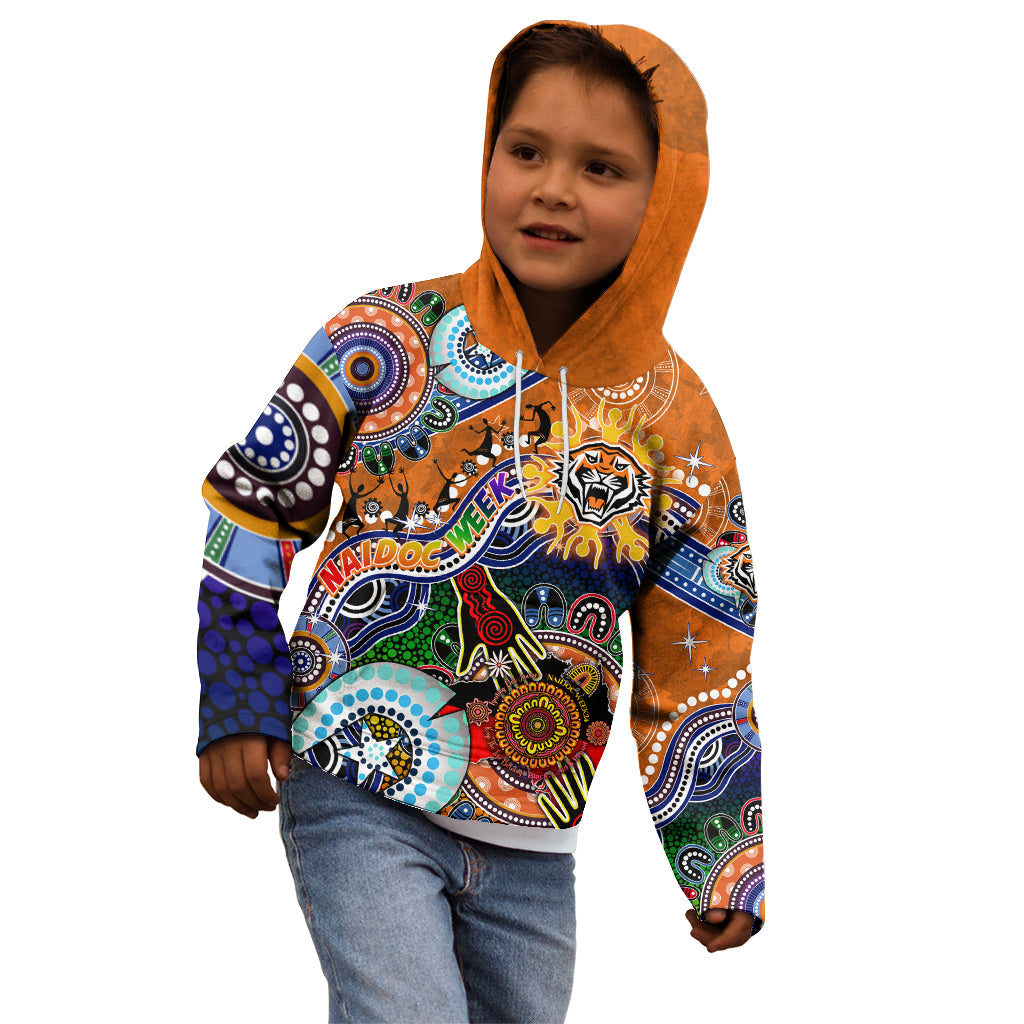 Personalised Tigers NAIDOC Week 2024 Kid Hoodie Australia Aboriginal Dot Painting