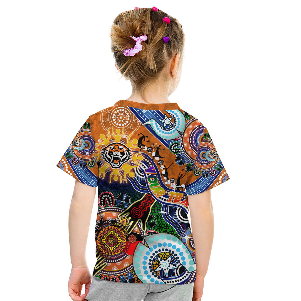 Personalised Tigers NAIDOC Week 2024 Kid T Shirt Australia Aboriginal Dot Painting
