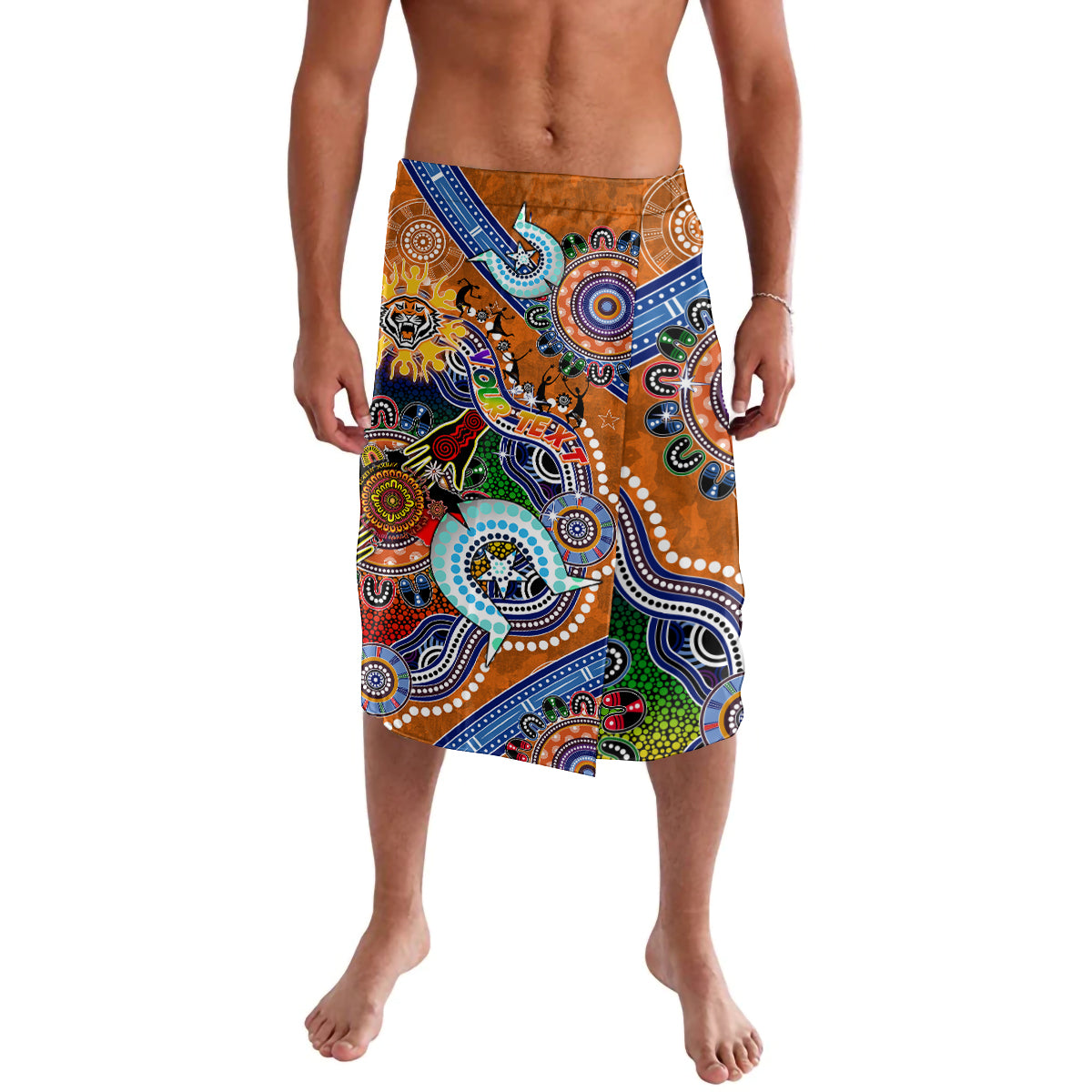 Personalised Tigers NAIDOC Week 2024 Lavalava Australia Aboriginal Dot Painting