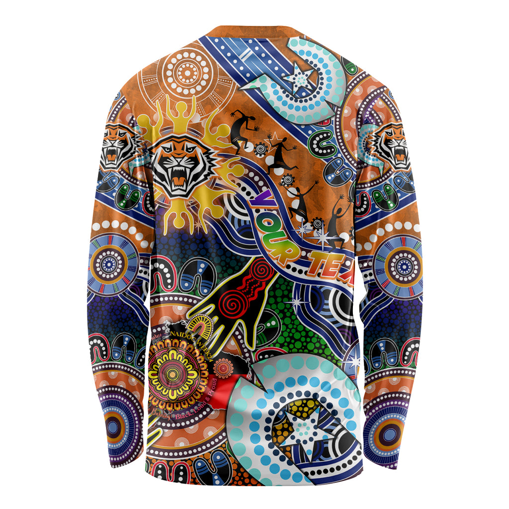 Personalised Tigers NAIDOC Week 2024 Long Sleeve Shirt Australia Aboriginal Dot Painting