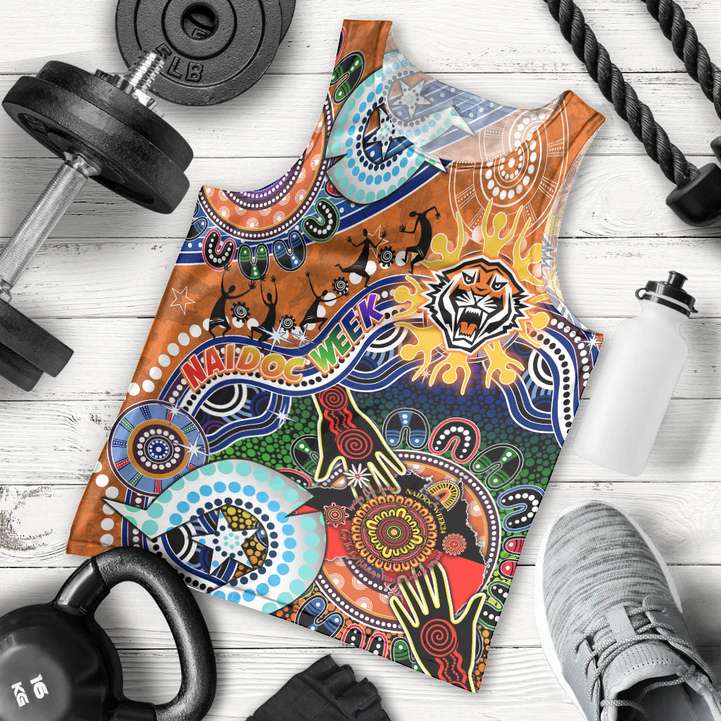 Personalised Tigers NAIDOC Week 2024 Men Tank Top Australia Aboriginal Dot Painting