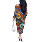 Personalised Tigers NAIDOC Week 2024 Off The Shoulder Long Sleeve Dress Australia Aboriginal Dot Painting