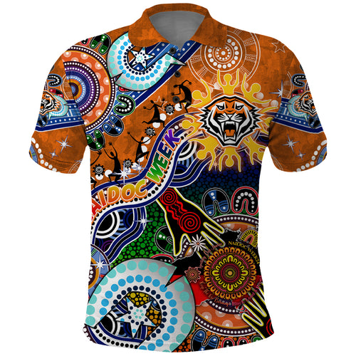 Personalised Tigers NAIDOC Week 2024 Polo Shirt Australia Aboriginal Dot Painting
