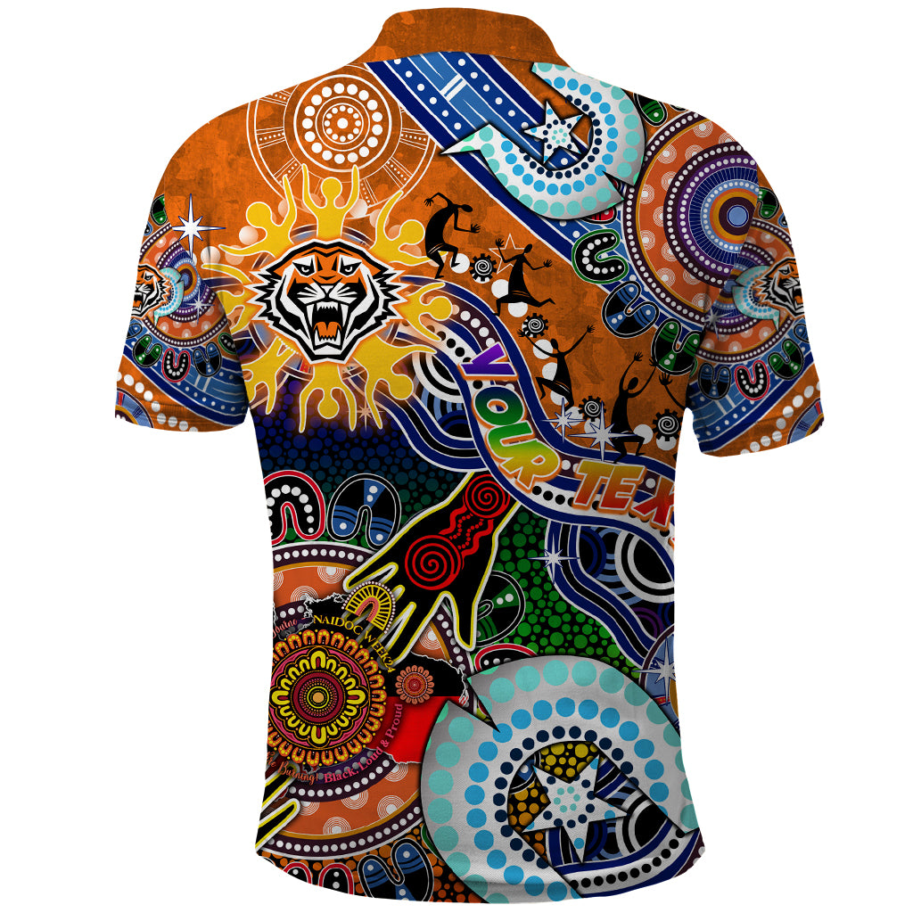 Personalised Tigers NAIDOC Week 2024 Polo Shirt Australia Aboriginal Dot Painting