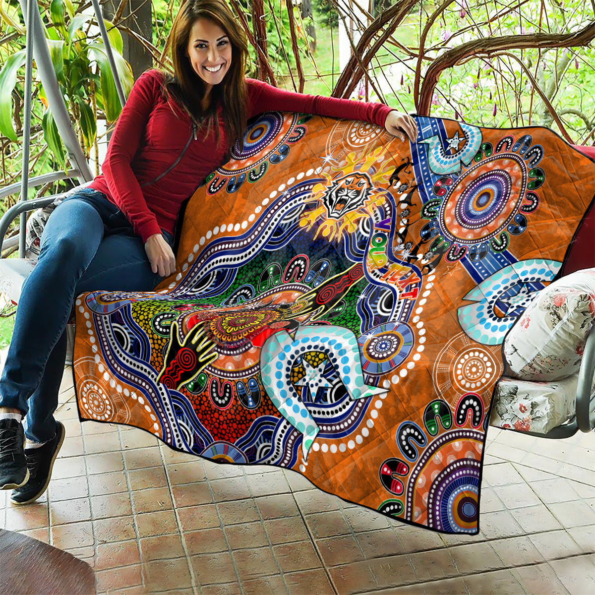 Personalised Tigers NAIDOC Week 2024 Quilt Australia Aboriginal Dot Painting