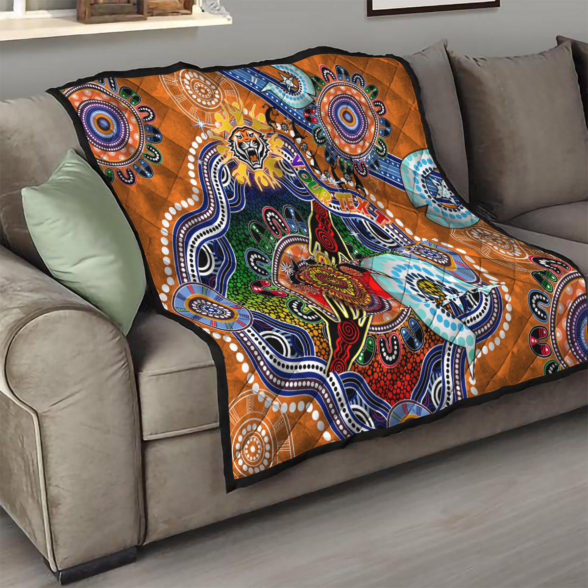 Personalised Tigers NAIDOC Week 2024 Quilt Australia Aboriginal Dot Painting