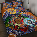 Personalised Tigers NAIDOC Week 2024 Quilt Bed Set Australia Aboriginal Dot Painting