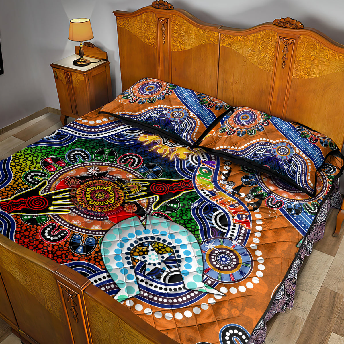 Personalised Tigers NAIDOC Week 2024 Quilt Bed Set Australia Aboriginal Dot Painting