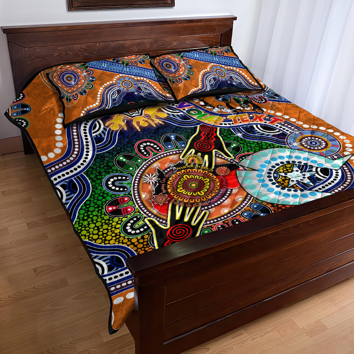 Personalised Tigers NAIDOC Week 2024 Quilt Bed Set Australia Aboriginal Dot Painting