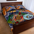 Personalised Tigers NAIDOC Week 2024 Quilt Bed Set Australia Aboriginal Dot Painting