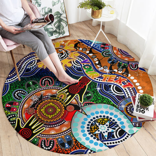 Personalised Tigers NAIDOC Week 2024 Round Carpet Australia Aboriginal Dot Painting