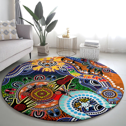 Personalised Tigers NAIDOC Week 2024 Round Carpet Australia Aboriginal Dot Painting